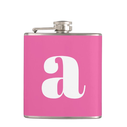 Flasques Lettre Initiale Monogramme Moderne Mariage Rose Ch (Devant)