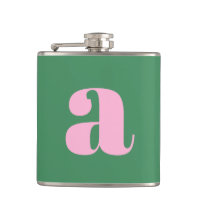 Lettre Initiale Monogramme Moderne Rose Vert Maria