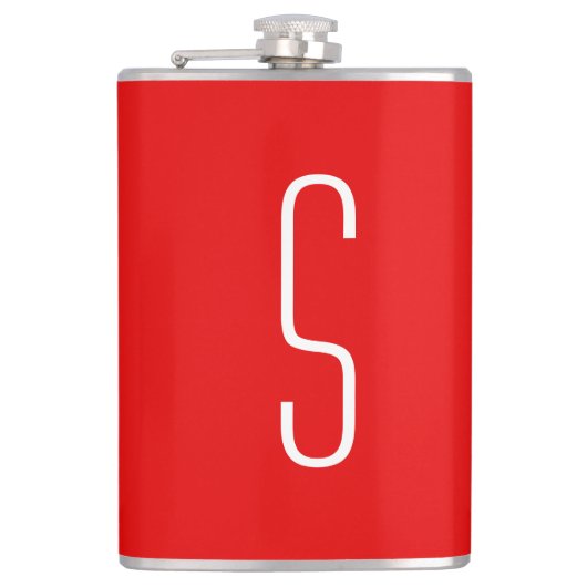 Flasques Lettre initiale Monogramme Rouge blanc moderne (Devant)
