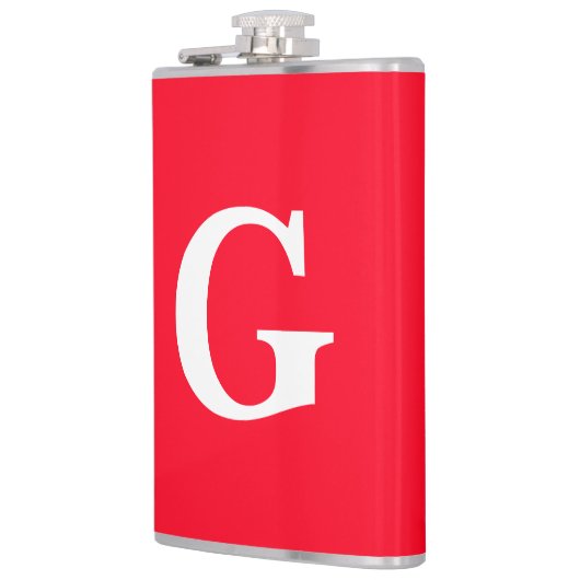 Flasques Lettre initiale Monogramme Rouge Blanc Plaine Simp (Gauche)