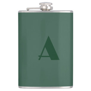 Flasques LETTRE INITIALE MONOGRAPHIQUE Personnalisée Vert c