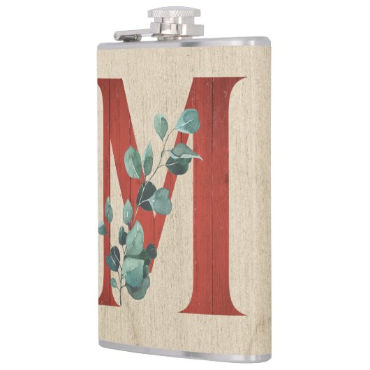 Flasques LETTRE M EN BOIS rustique ET Eucalyptus (Gauche)