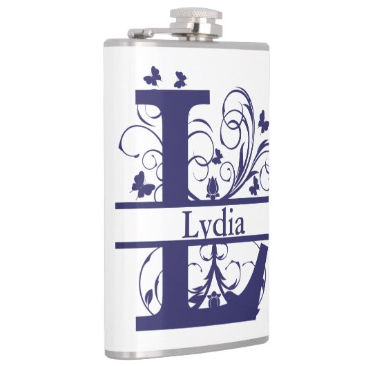 Flasques Lettre Monogramme Fancy Split "L" personnalisable (Droite)