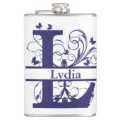 Flasques Lettre Monogramme Fancy Split "L" personnalisable (Devant)