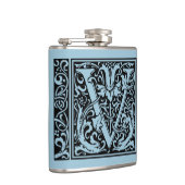 Flasques Lettre V Monogramme médiéval Art Nouveau (Droite)