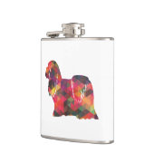 Flasques Lhasa Apso Chien race Geo Silhouette Multi (Gauche)