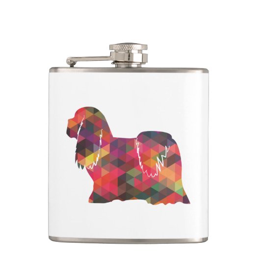 Flasques Lhasa Apso Chien race Geo Silhouette Multi (Devant)