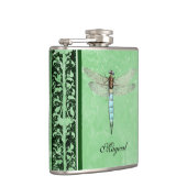 Flasques Libellule bleue sur le noir et le vert (Droite)