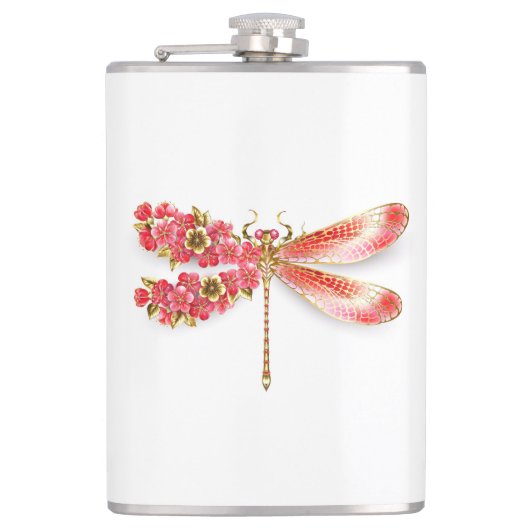Flasques libellule de fleurs avec sakura de bijoux (Devant)