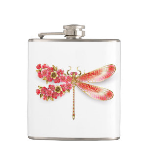 Flasques libellule de fleurs avec sakura de bijoux