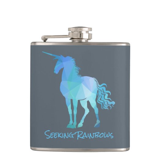 Flasques Licorne bleue géométrique (Devant)