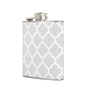 Flasques Light Gray White Moroccan Quatrefoil Pattern #5 (Gauche)