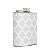 Flasques Light Gray White Moroccan Quatrefoil Pattern #5 (Droite)