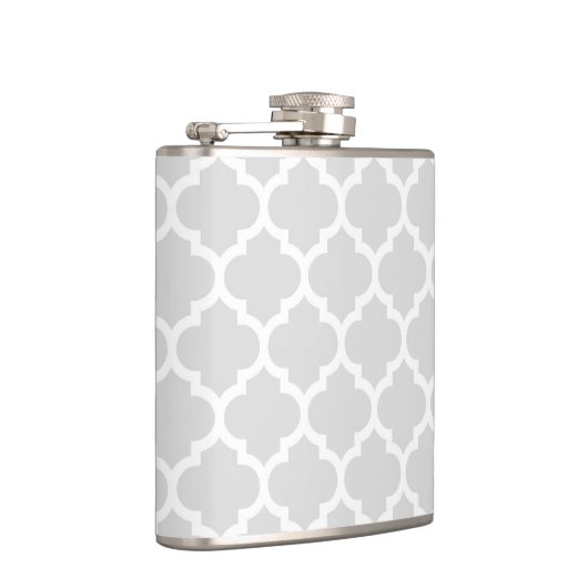 Flasques Light Gray White Moroccan Quatrefoil Pattern #5 (Droite)