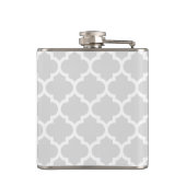 Flasques Light Gray White Moroccan Quatrefoil Pattern #5 (Dos)