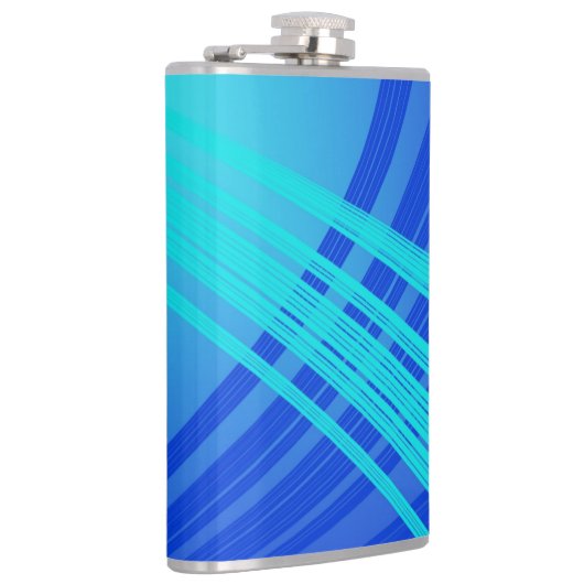 Flasques Lignes Abstraites bleues et Turquoises (Droite)