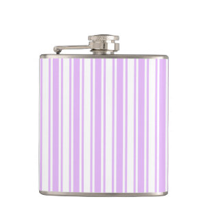 Flasques Lilac violet et blanc bonbons rayures