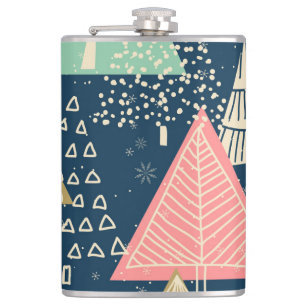 Flasques L'Illustration Festive Des Arbres De Noël.