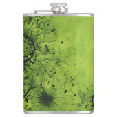 Flasques Lime Green Grunge with Black Accents (Devant)