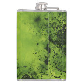 Flasques Lime Green Grunge with Black Accents (Dos)