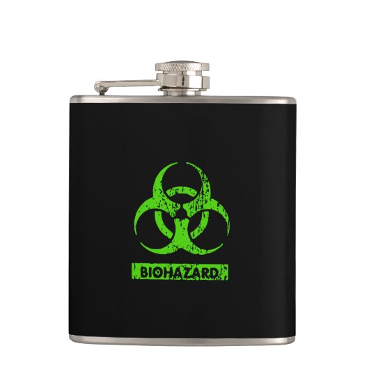 Flasques Lime Neon Vert Produits Chimiques Bio-Hazard Graph (Devant)