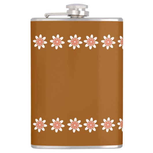 Flasques Limite de bordure Fleur Retro Terre Brown (Devant)