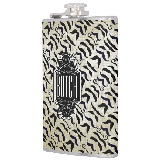 Flasques Lin Texture Arrière - plan sur une Mustach personn (Gauche)