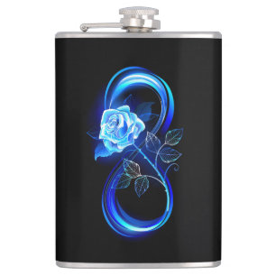 Flasques L'infini lumineux avec une rose bleue