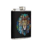 Flasques Lion Animal Portrait Vitrail Forêt faunique (Droite)