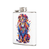 Flasques Lion géométrique coloré (Gauche)