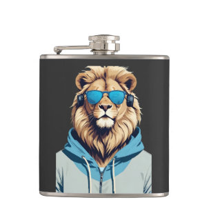 Flasques Lion portant Sweat - shirt à capuche drôle Cool an