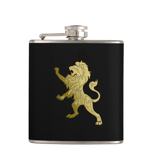 Flasques Lion royal d'or noir (Devant)