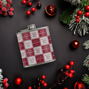 Flasques Liste de vilains 100% Charbon   Red & White Funny 