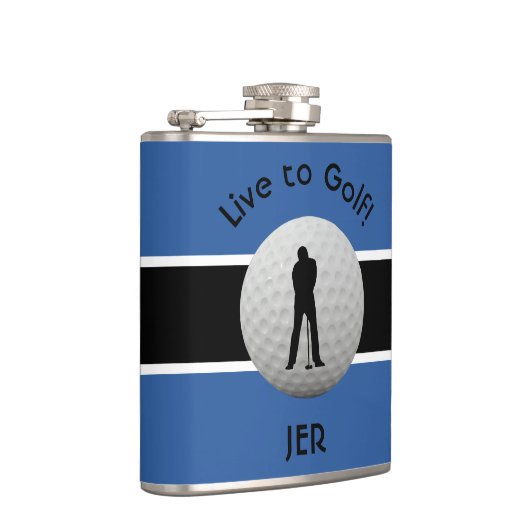 Flasques Live to Golf Citation Monogramme Initiales Bleu No (Droite)