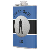 Flasques Live to Golf Citation Monogramme Initiales Bleu No (Gauche)