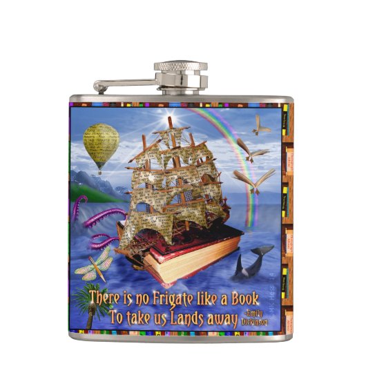 Flasques Livraison Ocean Scene avec devis Emily Dickinson (Devant)