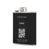 Flasques Logo de l'entreprise personnalisée QR Code et text (Gauche)