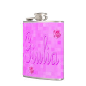 Flasques Logo Du Nom De Giulia Sur Pink, (Gauche)