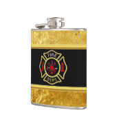 Flasques Logo du service d'incendie Or et insigne arrière o (Gauche)