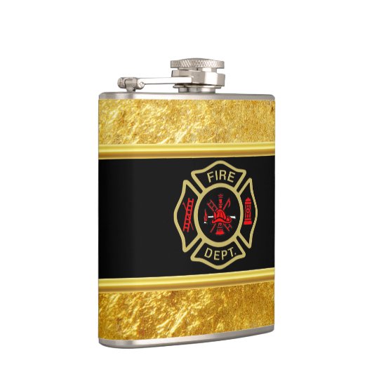 Flasques Logo du service d'incendie Or et insigne arrière o (Droite)