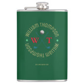 Flasques Logo Monogramme pour un joueur de golf Green (Devant)