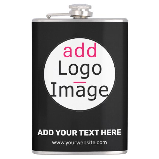 Flasques Logo personnalisé Extravagant Business Chic Noir (Devant)