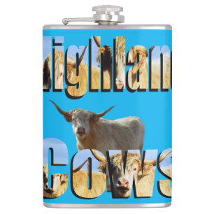 Flasques Logo photo de la vache Highland,