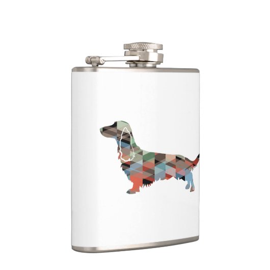 Flasques Longue Haine Dachshund Geo Silhouette Plaid (Droite)