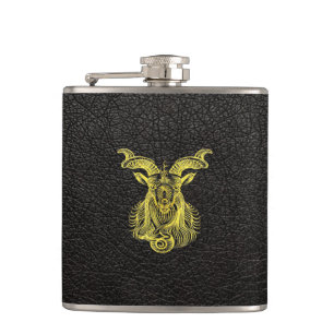 Flasques L'or de Capricorne en cuir