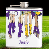 Flasques Louisiana Dames Mode Cowboy Boot violet jaune