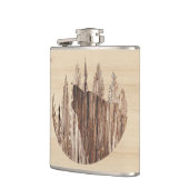 Flasques Loup hurlant en bois texturé (Gauche)