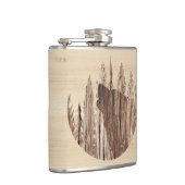 Flasques Loup hurlant en bois texturé (Droite)
