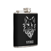 Flasques Loup tribal noir et blanc (Droite)