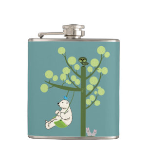 Flasques l'ours polaire joue un swing